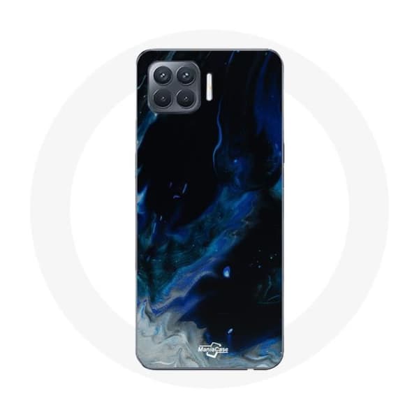 Cover til Oppo A93 Multifarvet røgskyer i blå, grå og sort på sort baggrund