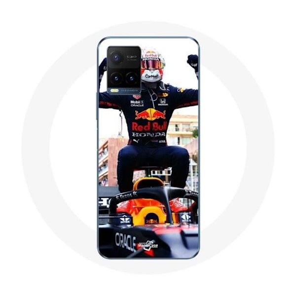 Coque - Maniacase - Vivo Y21s 2021 / Y21 2021 - Formel 1 - Max Verstappen - Mjuk Svart Röd Gul Svart
