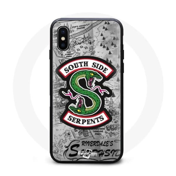 Coque - MANIACASE - Iphone XS max - Blød - Sort - Slange mønster