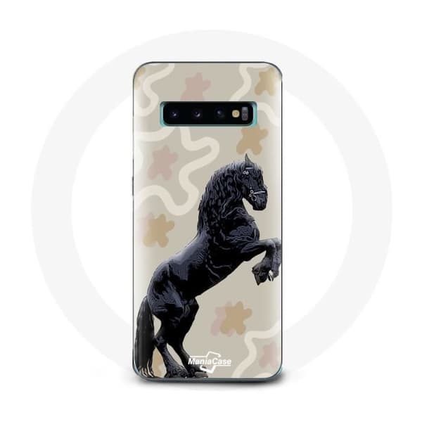 Coque - Samsung - Galaxy S10 Edge - Sort - Blød - Heste race Svart
