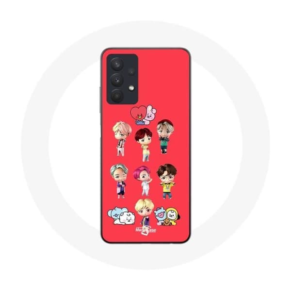 Coque - BTS - Galaxy A32 5G - Flexibel - Vit - TinyTAN Animation BT21