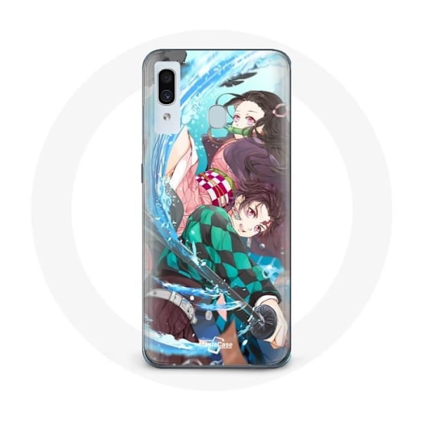 Coque för Samsung Galaxy A20e Tanjiro och Nezuko Demon Slayer Kimetsu no Yaiba Anime