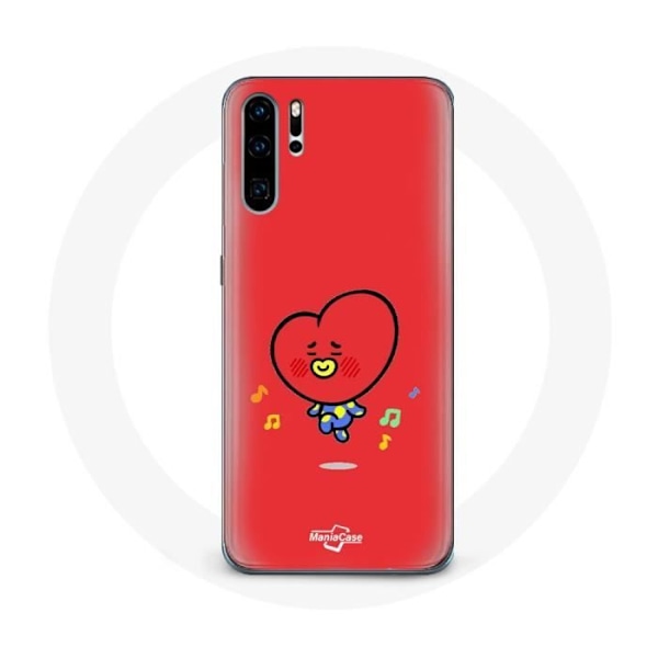 Coque för Huawei P30 Pro BTS Bangtan Gar boys BT21 TATA V Röd Bakgrund
