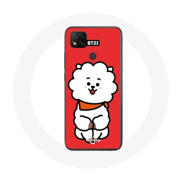 Coque för Xiaomi Redmi 9C BTS Bangtan Gossar BT21 RJ av Jin Röd Bakgrund