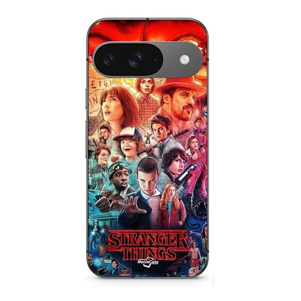 Coque - MANIACASE - Google Pixel 9 - Svart - Mjuk - Stranger Things Säsong 4 Svart
