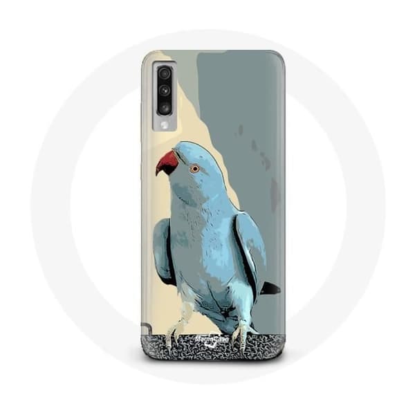 Coque - Samsung - Galaxy A70 - Flexibel - Papegojor - Blå Blå