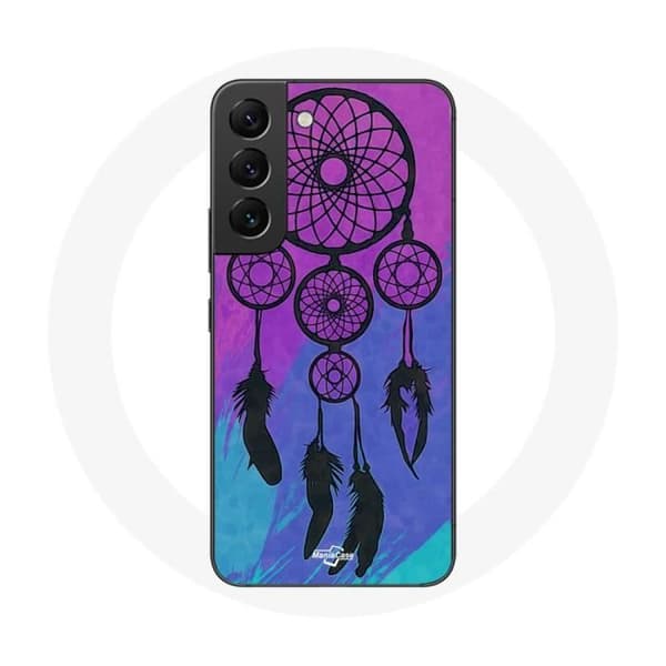 Cover til Samsung Galaxy S21 FE Drømmefanger Sort Blå og Lilla Baggrund