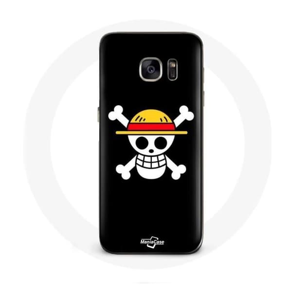 Coque - One Piece - Galaxy S7 - Pehmeä - Piraattipää - Musta Svart