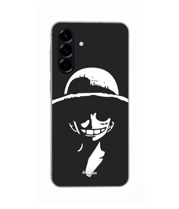 Coque - Maniacase - Samsung Galaxy A56 - Silikone - Blød - Monkey D. Luffy Sort og Hvid Svart