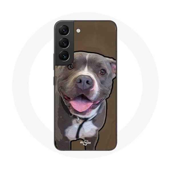Cover til Samsung Galaxy S21 FE Hvid grå Pitbull hund