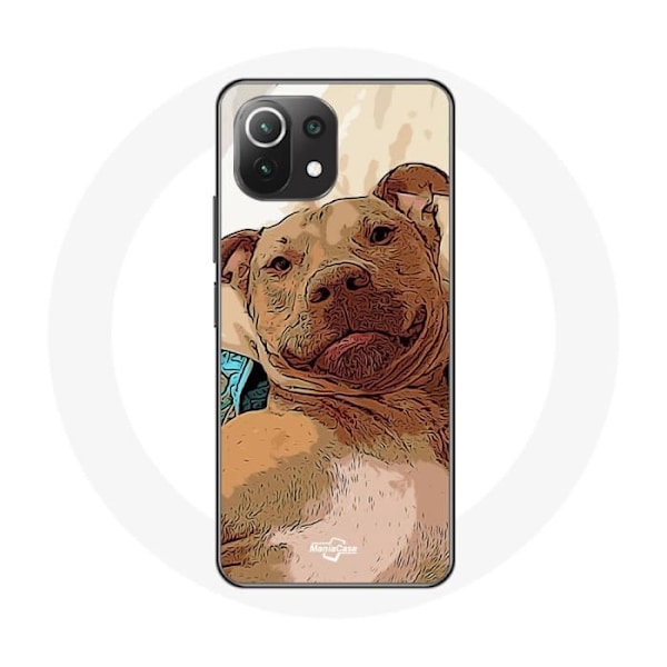 Coque - Xiaomi - Mi 11 Lite - Mjuk - Brun - American Pit Bull Terrier kastanj