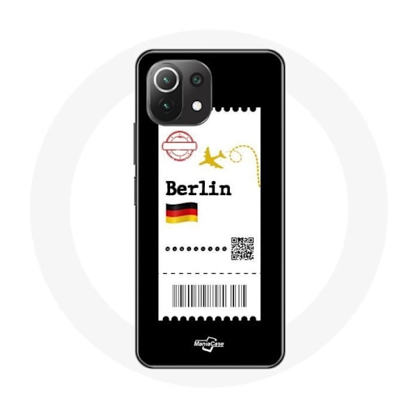 Fodral för Xiaomi Mi 11 Lite - Flygbiljett Berlin - Mjuk - Svart - Skydd - Unisex