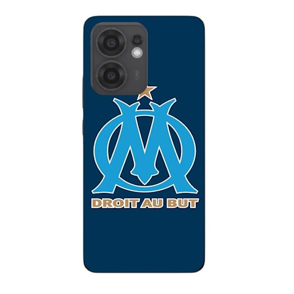 Coque Maniacase för Oppo Reno 13F-logotyp om Olympique de Marseille blå bakgrund Svart