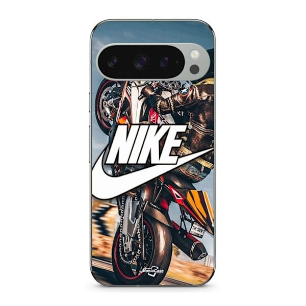 Coque - MANIACASE - Google Pixel 9 Pro XL - Flexibel - Silikon - Nike-logotyp i vitt Svart