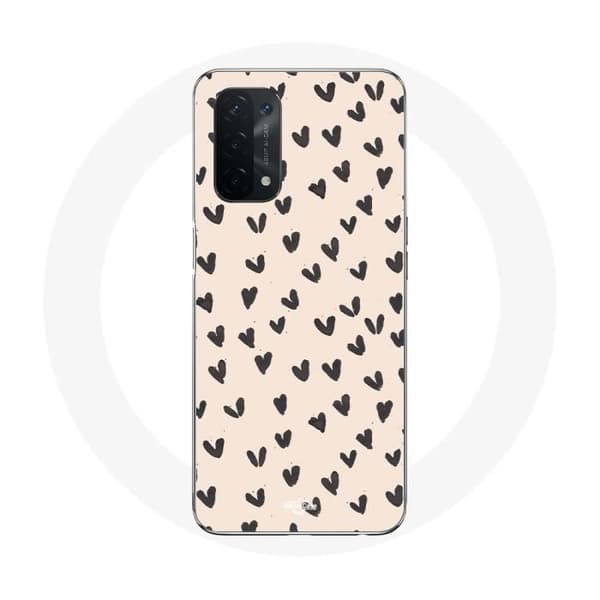 Cover til Oppo A74 Abstrakt tekstur baggrund med sorte hjerter