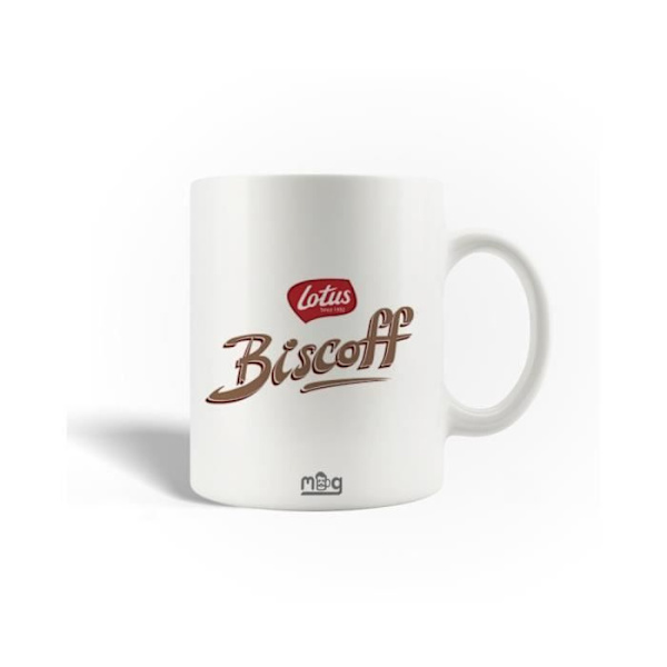 Mugg - Biscoff - Keramik - Vit - 30cl - Diskmaskinssäker