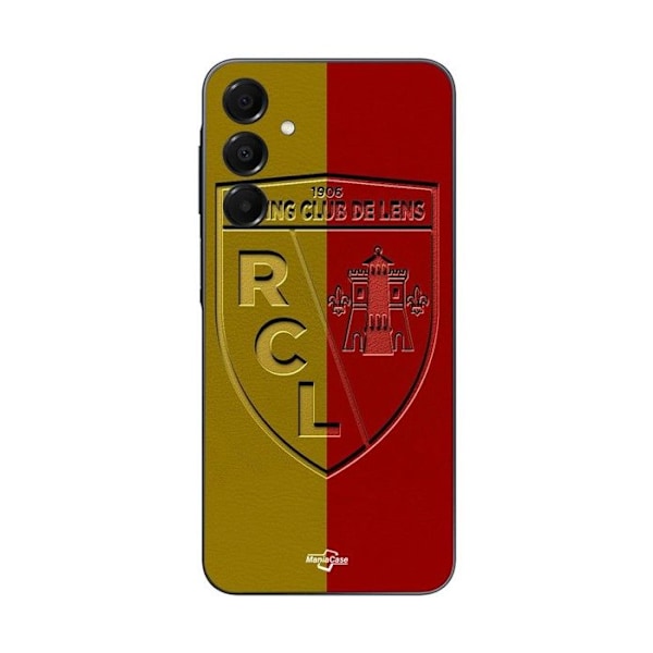 Coque för Samsung Galaxy A15 RCL LENS Logotyp gul och röd Maniacase SVART