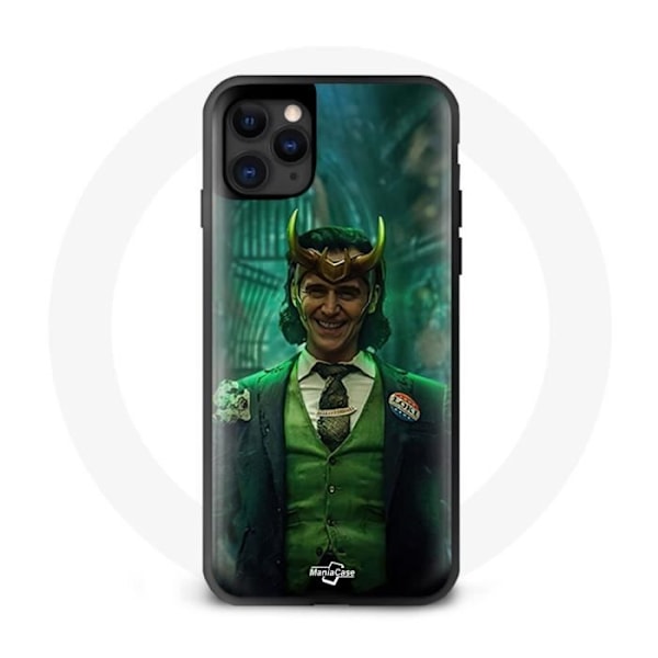Coque maniacase för Iphone 12 Pro Max Loki Thor Ragnarok med hörlursaffisch karaktär serie säsong 1 Svart