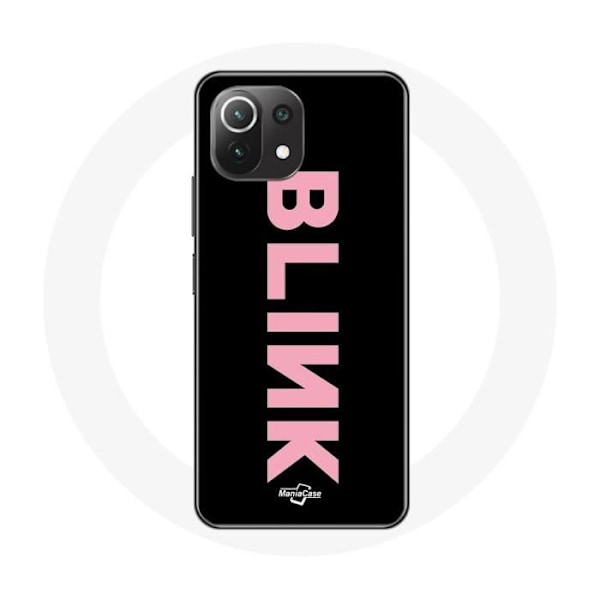 Coque för Xiaomi Mi 11 Lite Blink Fandom Blackpink Logotyp Rosa Bakgrund Svart