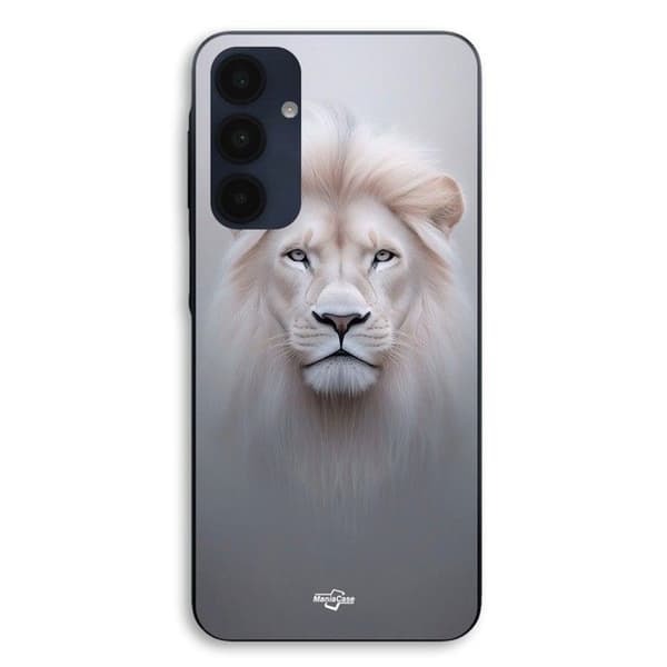 Skydd till Samsung Galaxy A16 Vit Lejon Maniacase Svart