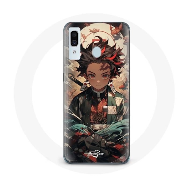Coque - Maniacase - Samsung Galaxy A30 - Demon Slayer Tanjiro - Mjuk - Svart