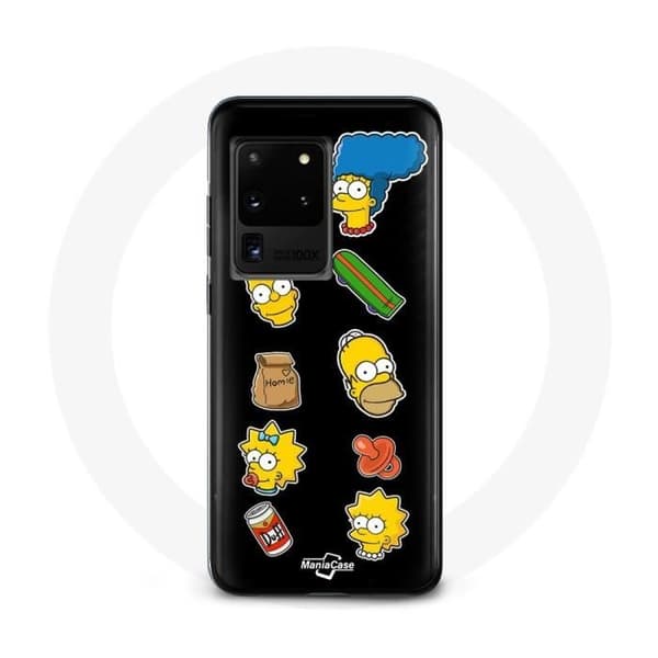 Cover - De Simpsons - Samsung Galaxy S20 Ultra - Blød - Sort - Beskyttelse Svart