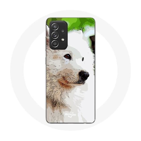 Coque - Samsung - Galaxy A52 - Souple - Hund Samoyed - Vit Vit