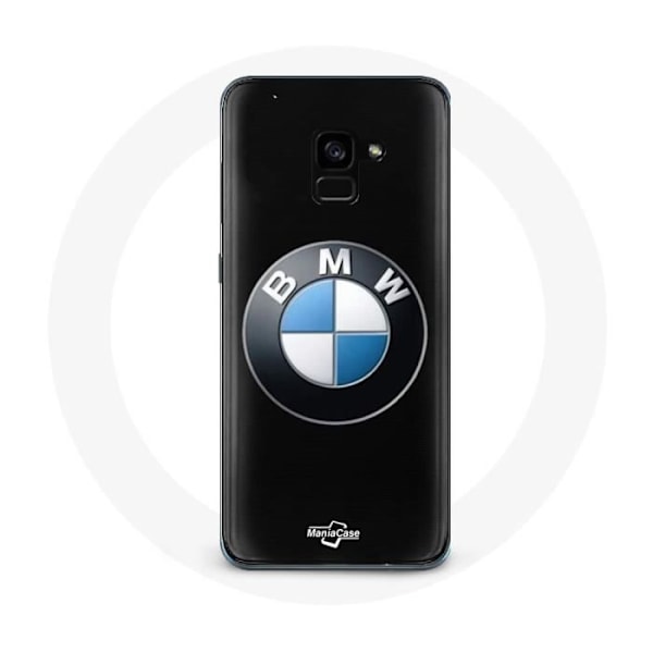 Coque för Samsung Galaxy A8 Plus BMW-logotyp svart bakgrund