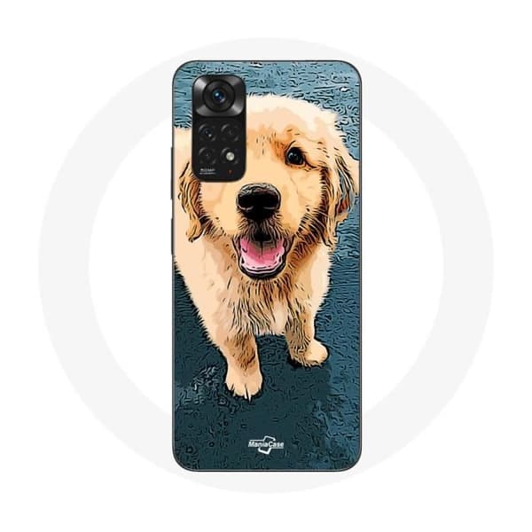 Cover - Xiaomi - Redmi Note 11S - Blød - Sort - Golden Retriever Hvalp Mønster