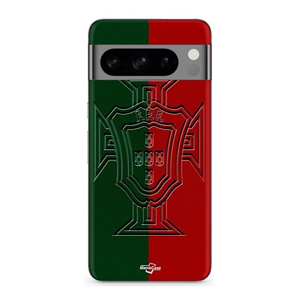 Coque - MANIACASE - Google Pixel 8a Pro - Mjuk - Silikon - Grön och röd Portugal-logotyp Svart
