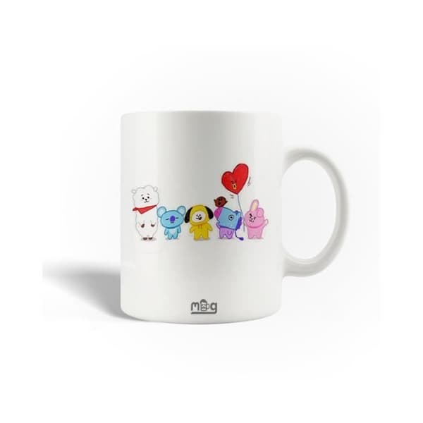 Keramikkopp - BTS - BT21 - 30cl - Oppvaskmaskinsikker - Hvit