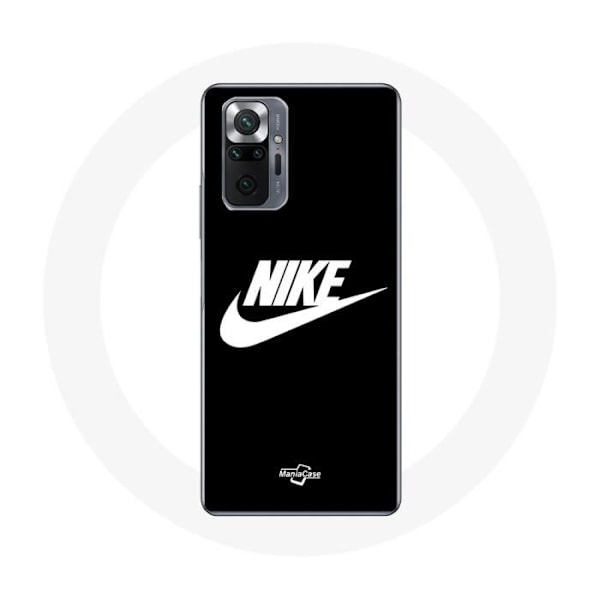 Coque för Xiaomi Redmi Note 10 Pro Nike-logotyp vit på svart bakgrund