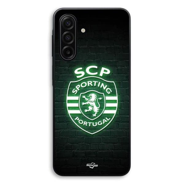 Coque til Samsung Galaxy A56 SCP Sporting Portugal lysende sort baggrund Maniacase Svart