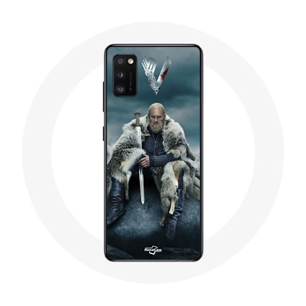Coque för Samsung Galaxy S20 Plus Vikings Serie Säsong 6 Ragnar Lothbrok logotyp V Svärd Grå Bakgrund Brus
