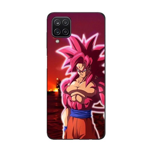 Coque Maniacase För Samsung Galaxy A12 Dragon Ball DAIMA GOKU SSJ4 Svart