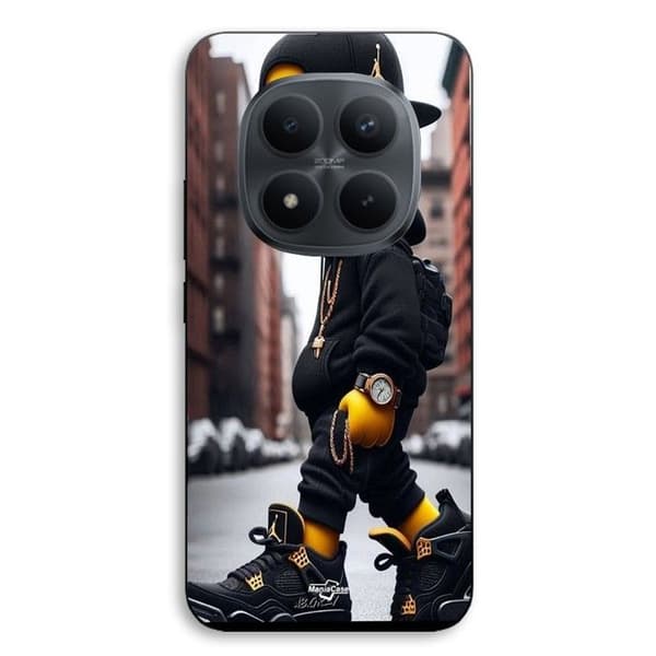 Telefoncover - MANIACASE - Redmi Note 15 Pro Plus 5G - Silikone TPU - Simpson Bart Jordan Mønster - Sort