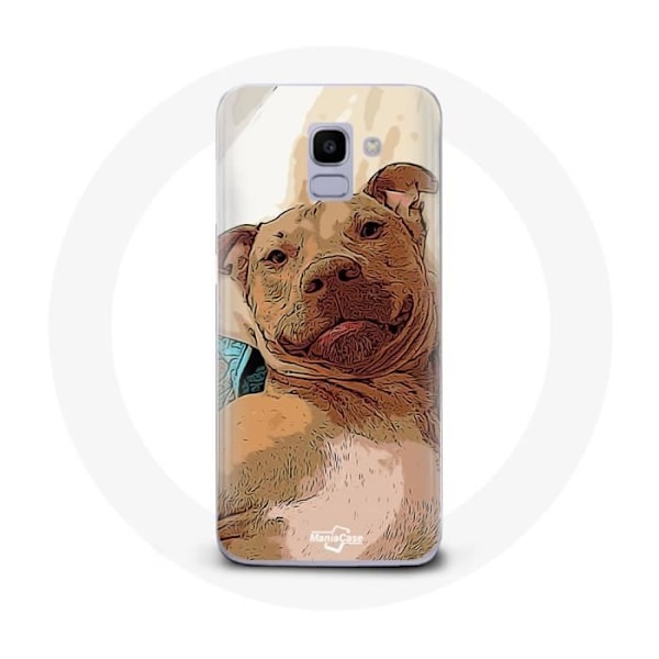 Coque för Samsung Galaxy A8 2018 American Pit Bull Terrier Marron