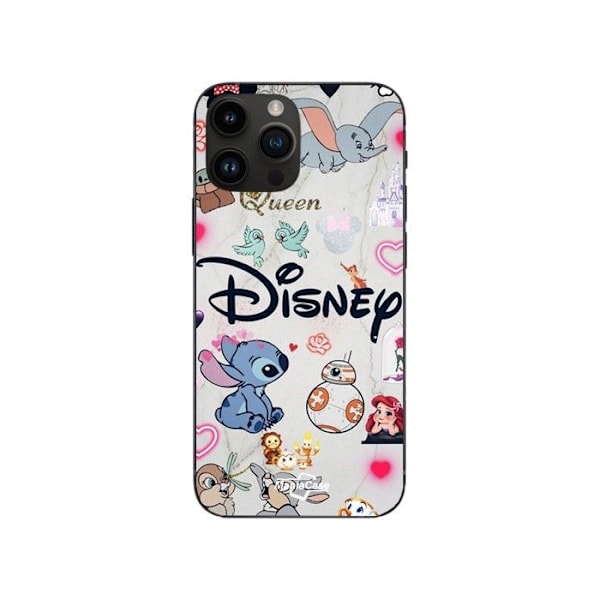 Mobilskal - Disney - Iphone 14 Pro Max - Mjuk - Silikon - Figurer Stitch Ariel Dumbo Svart