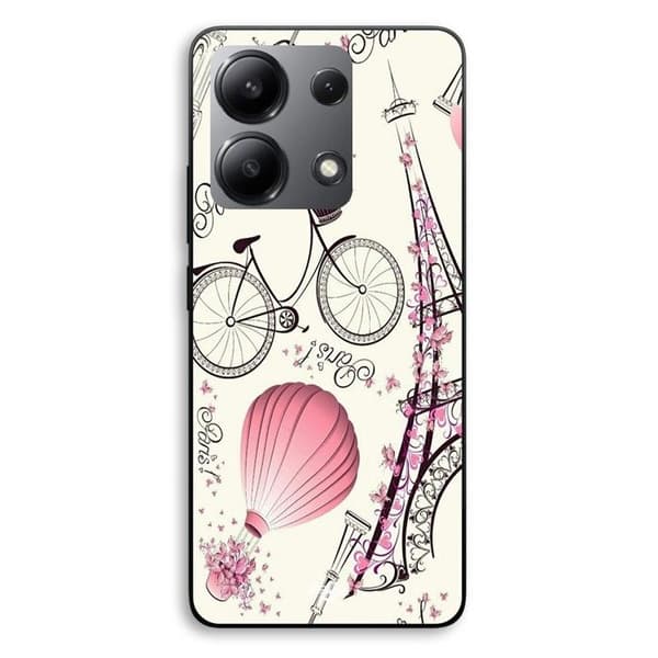 Cover til Xiaomi Redmi Note 13 4G Paris Eiffeltårn cykel Maniacase Svart