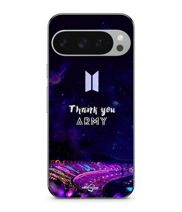 Cover - MANIACASE - Google Pixel 9 Pro - Silikone - Blød - BTS army Svart