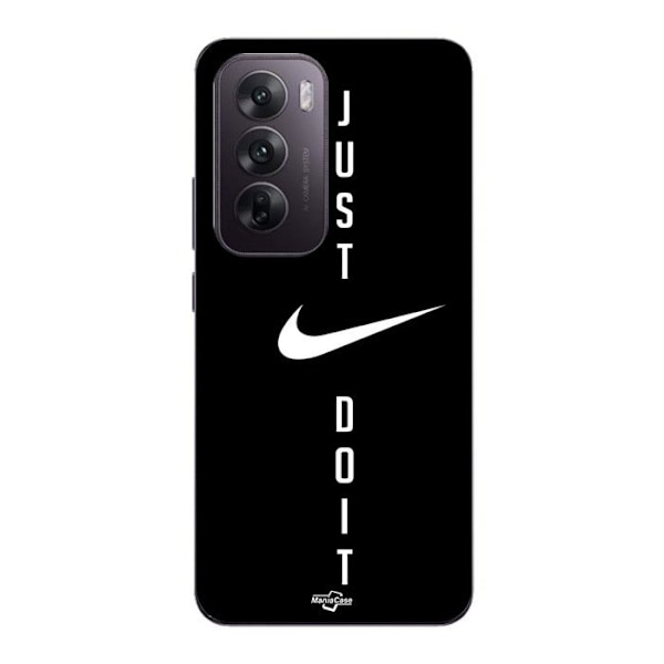 Coque för Oppo Reno 12 5g Nike-logga Just do it svart bakgrund Maniacase Svart