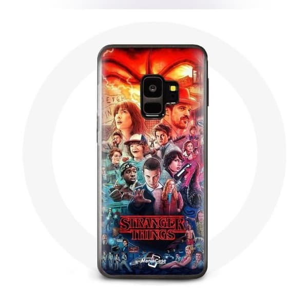 Cover til Samsung Galaxy S9 Plus Stranger Things Teaser Sæson 4 Plakat Karakterer Kunst
