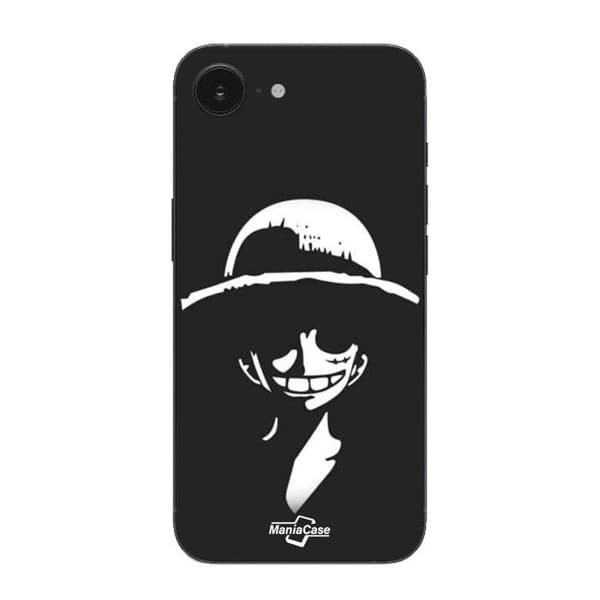 Coque Maniacase För Iphone 16E Monkey D. Luffy svart och vit Svart