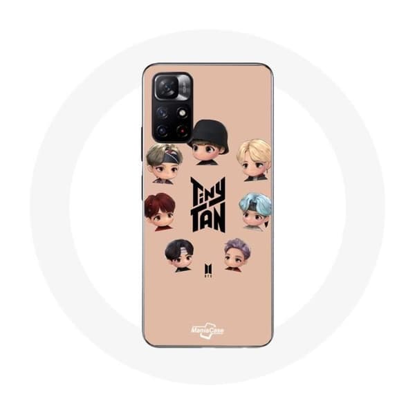 Coque - BTS - Xiaomi Redmi Note 11s 5G - Mjuk - Vit - TinyTAN Animation