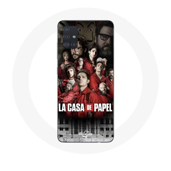 Coque Samsung Galaxy A51 La Casa de Papel affisch karaktärer