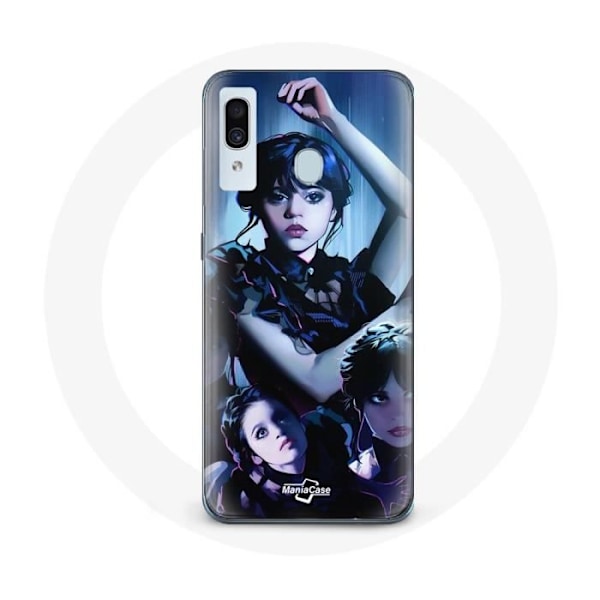 Coque - Maniacase - Samsung Galaxy A20 - Svart - Onsdag Addams - Mjuk Svart