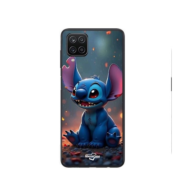 Coque - Maniacase - Samsung Galaxy A12 - Silikon - 3D-konst - Söt Stitch Svart
