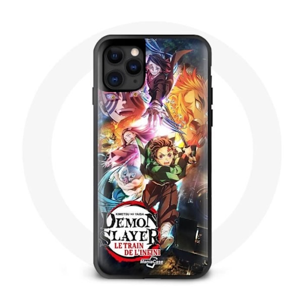 Iphone 13-fodral tecknat Demon Slayer den oändliga tåget japansk manga Tanjiro Nesuko demoner
