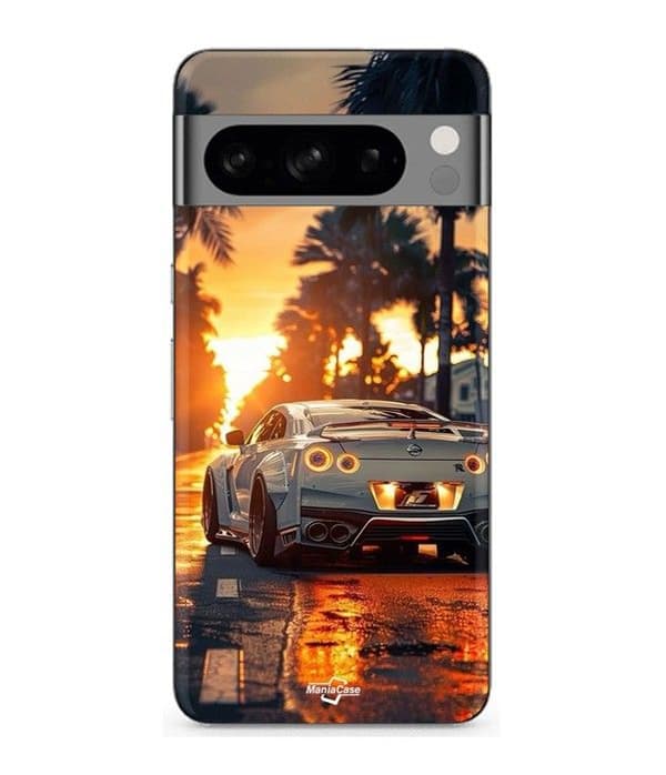Coque - MANIACASE - Google Pixel 8a Pro - Pehmeä - Musta - Auringonlasku kuvio Svart
