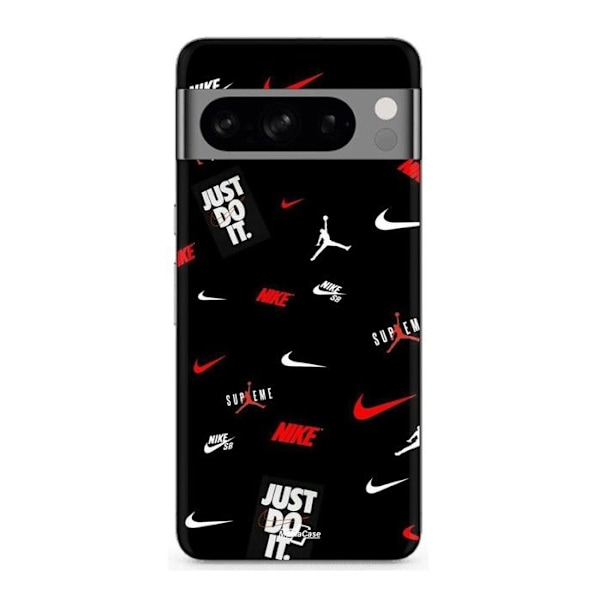 Coque - MANIACASE - Google Pixel 8a Pro - Mjuk - NIKE JORDAN - Svart/Röd Svart